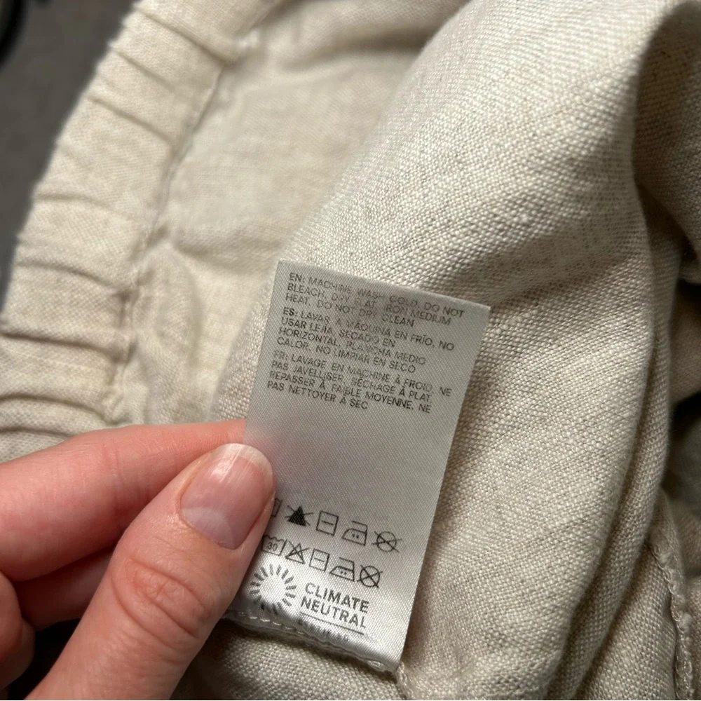 Reformation Linen Pants Oatmeal Size Small